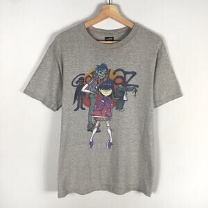 Vintage Gorillaz Band T Shirt Size Small Gray Graphic Music Tee Alternative Rock